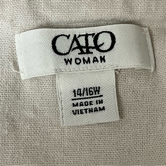 Cato Beige Linen Blazer Single Button Coastal Beach Preppy Lagenlook 14/16W - Picture 8 of 9